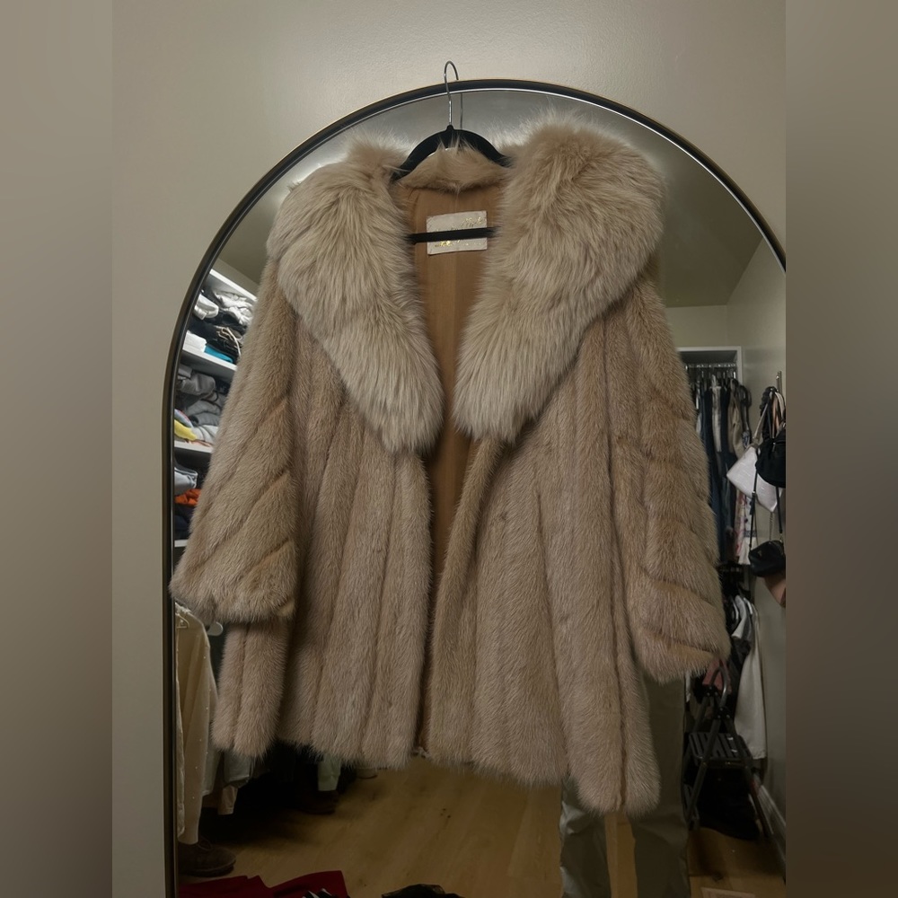 Vintage Fox and Mink Luxury Fur Coat
